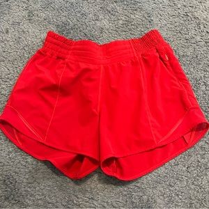 Lululemon Red hotty hot shorts high rise